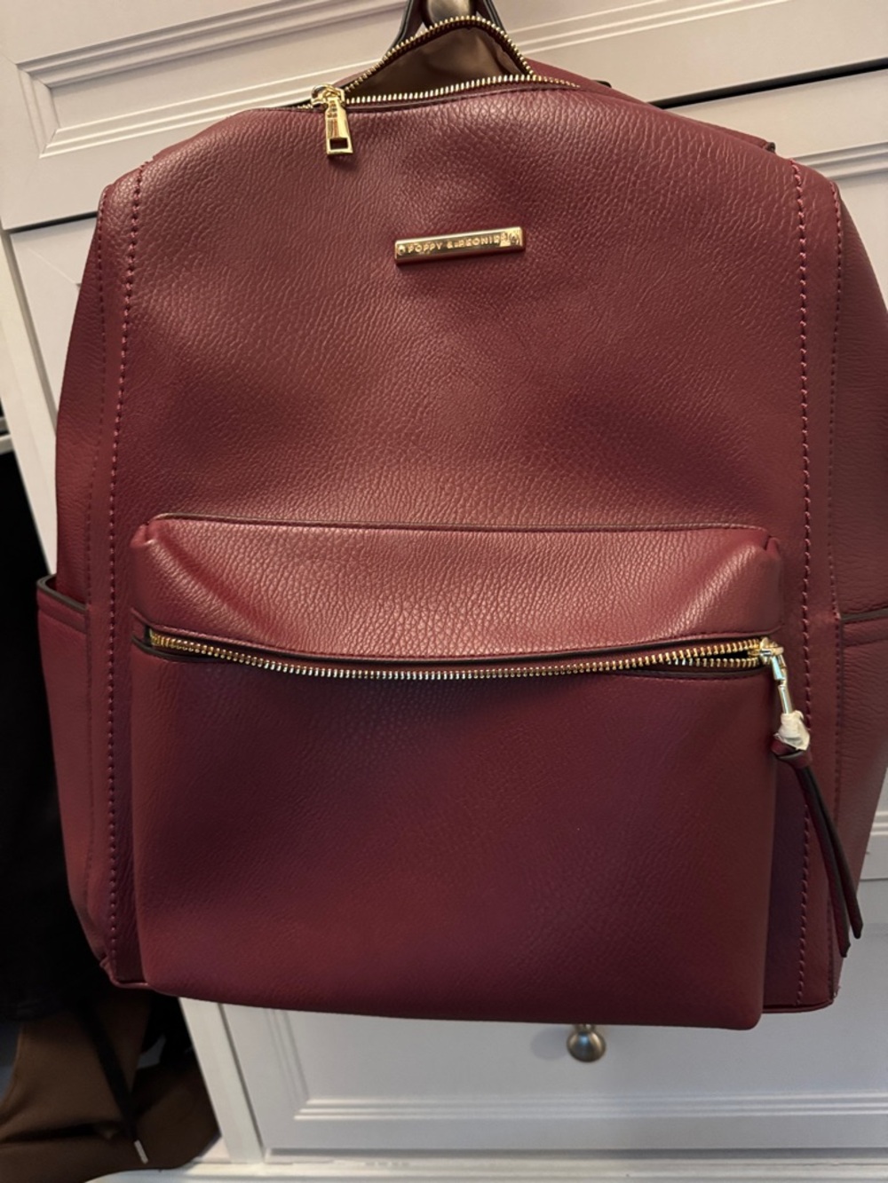 NWT !!!! Huge carry on Poppy & Pieones Burgundy Women’s plus Backpack